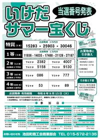 当選番号のお知らせ「2026いけだサマー宝くじ」